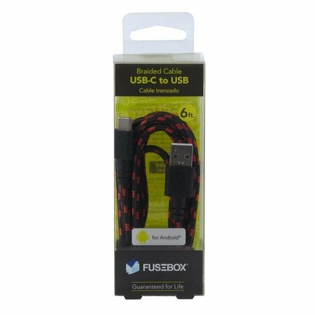E-FILLIATE Fusebox USB Cable with Reversible Connector, USB-A, USB-C, Assorted, 6 ft L 215 1240 FB2